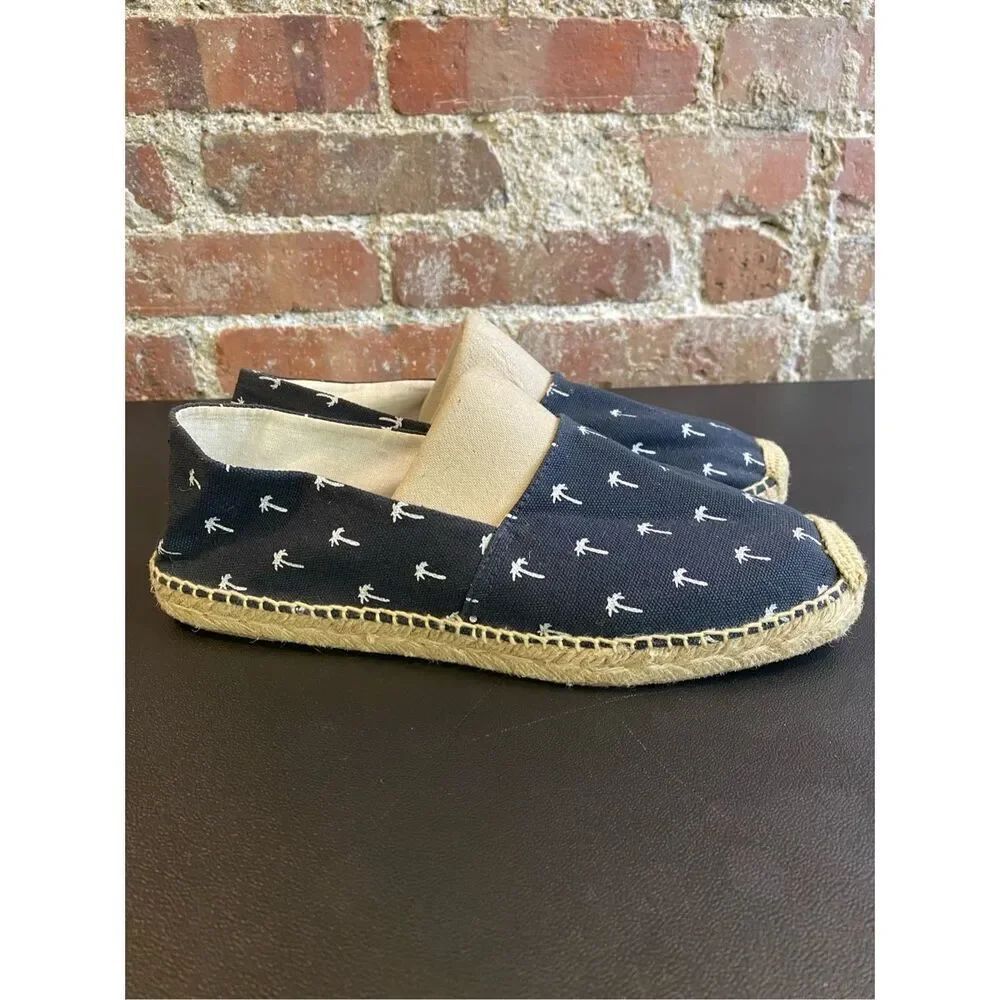 Sam Edelman Navy Palm Tree Espadrille Sandal Flats Size 8